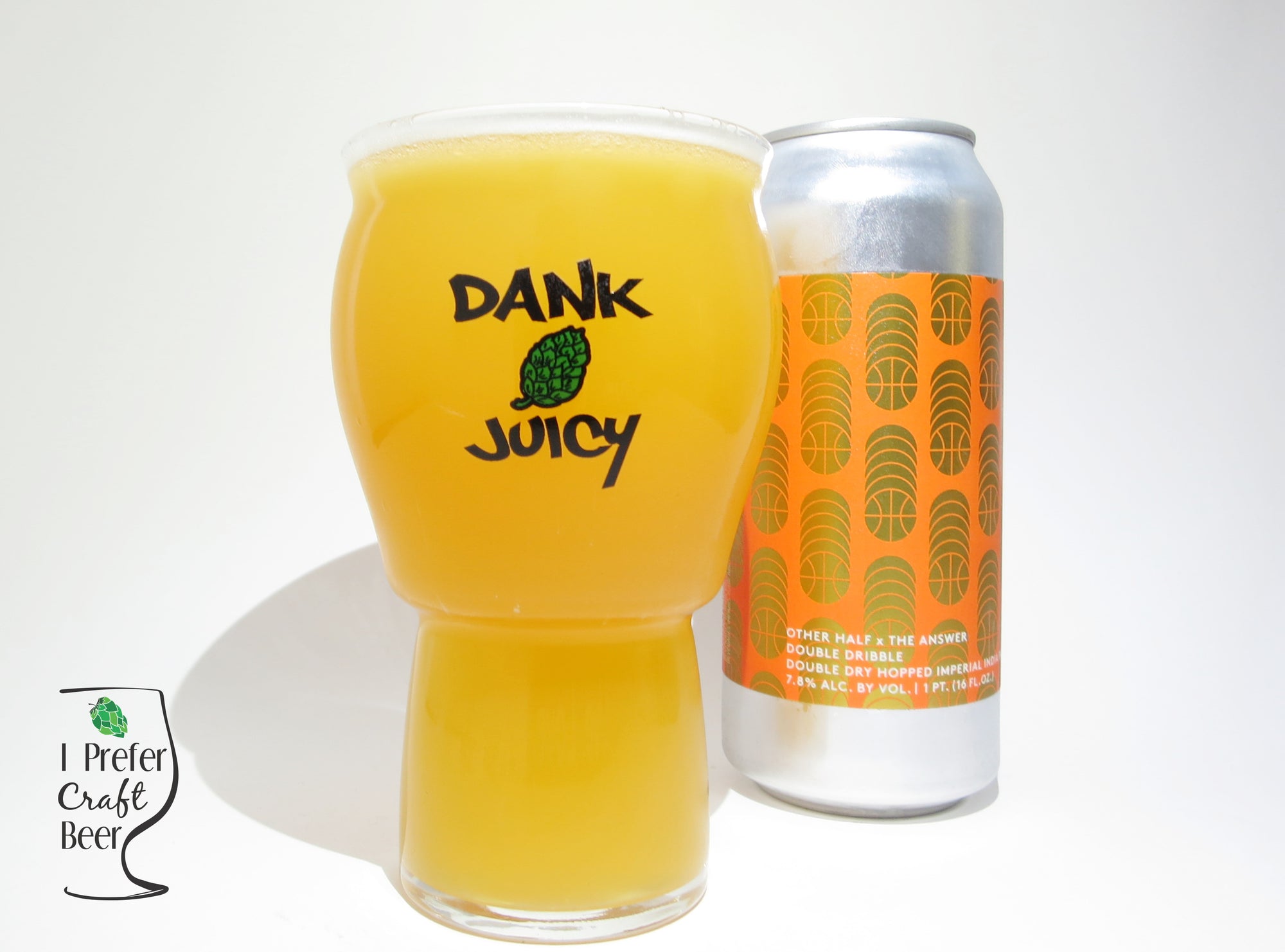 Double IPA double dry-hopped (dry hopping) in Dank & Juicy Craft Beer IPA Glass